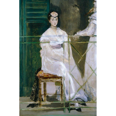 Portrait of Mademoiselle Claus Black Modern Wood Framed Art Print with Double Matting by Manet, Edouard