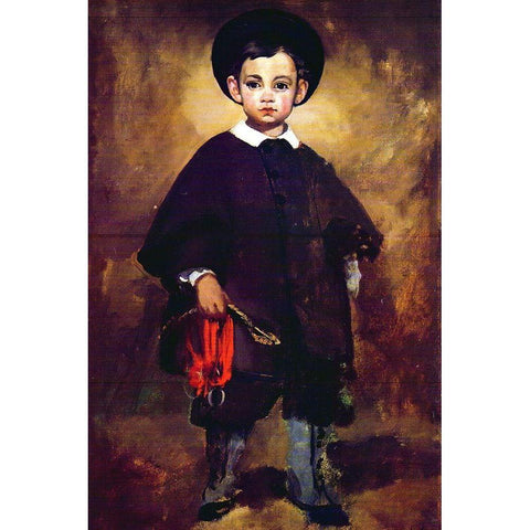 Little Lange White Modern Wood Framed Art Print by Manet, Edouard