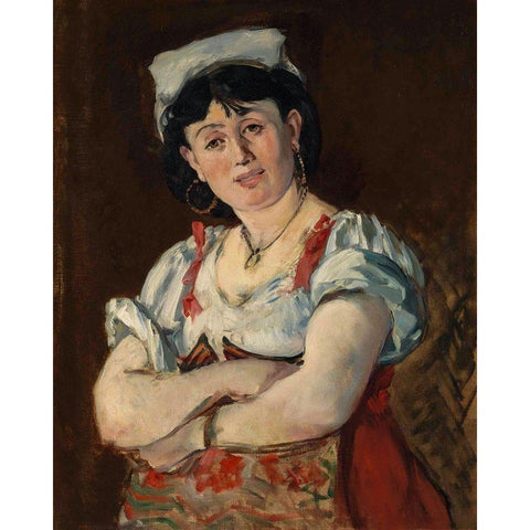 The Italian White Modern Wood Framed Art Print by Manet, Edouard