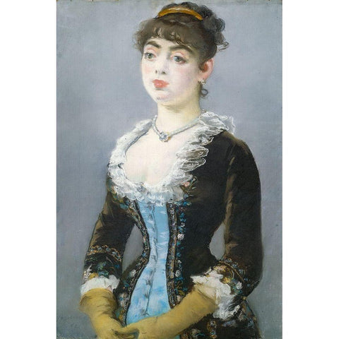 Madame Michel-LÃ©vy Black Modern Wood Framed Art Print with Double Matting by Manet, Edouard