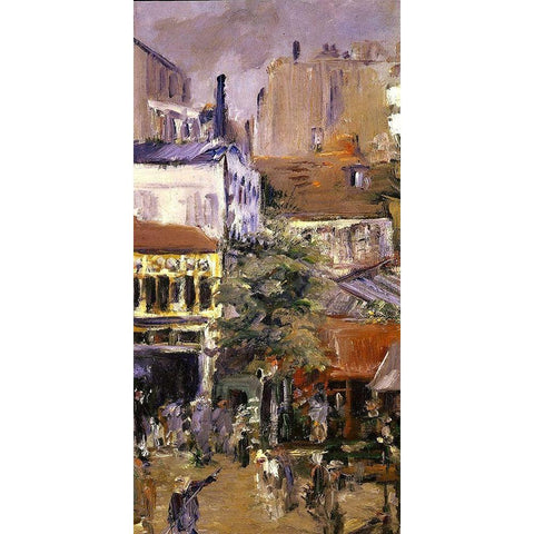 View taken near Place Clichy Black Modern Wood Framed Art Print with Double Matting by Manet, Edouard