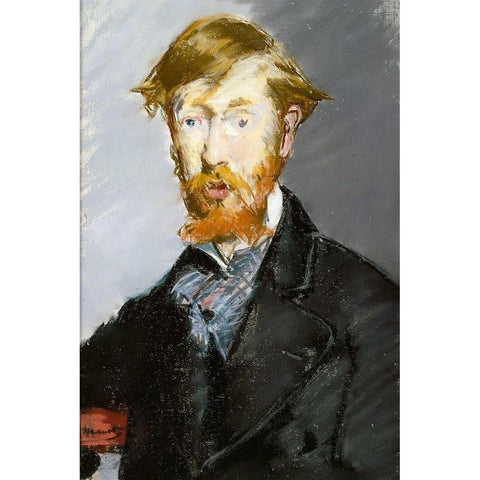 George Moore White Modern Wood Framed Art Print by Manet, Edouard