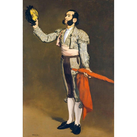 A Matador Gold Ornate Wood Framed Art Print with Double Matting by Manet, Edouard