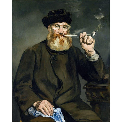 The Smoker Gold Ornate Wood Framed Art Print with Double Matting by Manet, Edouard