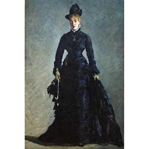 A Parisian Lady Gold Ornate Wood Framed Art Print with Double Matting by Manet, Edouard