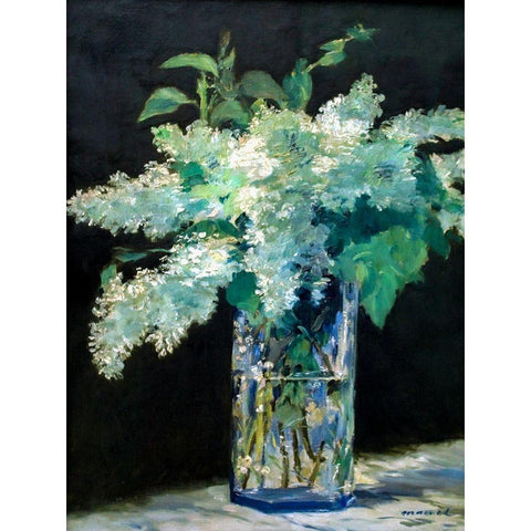 White Lilac White Modern Wood Framed Art Print by Manet, Edouard