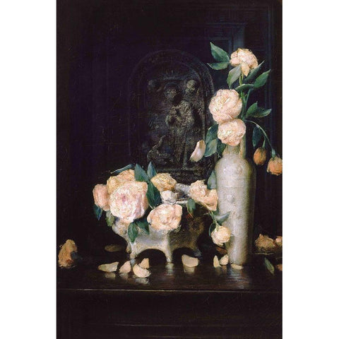 Roses Gold Ornate Wood Framed Art Print with Double Matting by Weir, J Alden