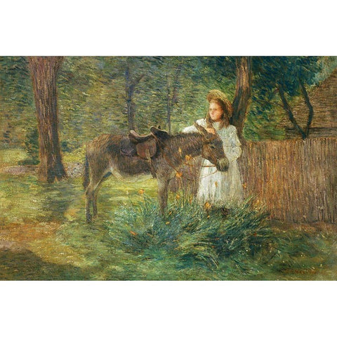 After the Ride-Visiting Neighbors Gold Ornate Wood Framed Art Print with Double Matting by Weir, J Alden