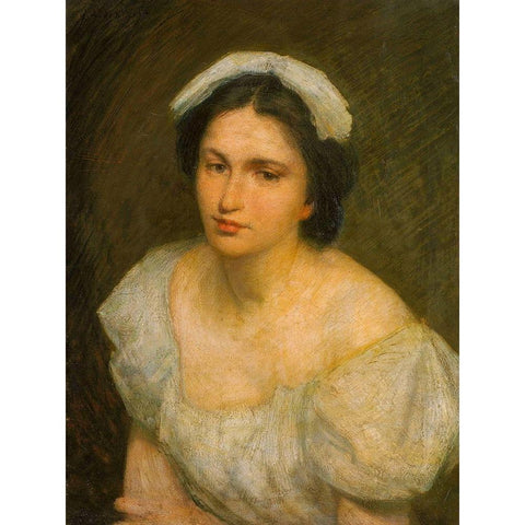 An Alsatian Girl Gold Ornate Wood Framed Art Print with Double Matting by Weir, J Alden