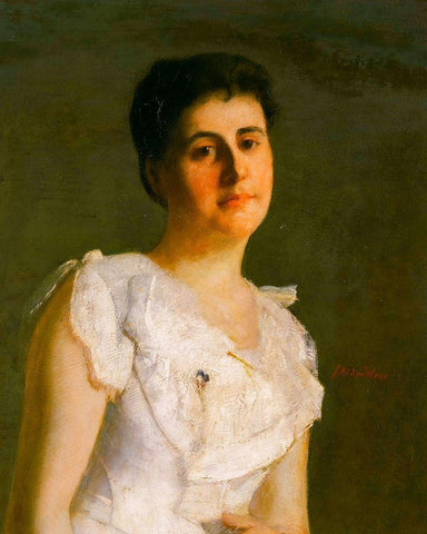 Miss Edith Potter White Modern Wood Framed Art Print with Double Matting by Weir, J Alden