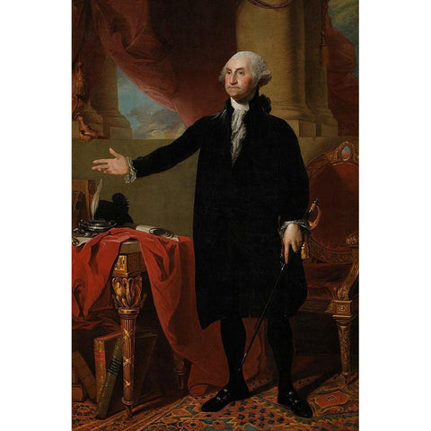 George Washington Black Modern Wood Framed Art Print with Double Matting by Stuart, Gilbert