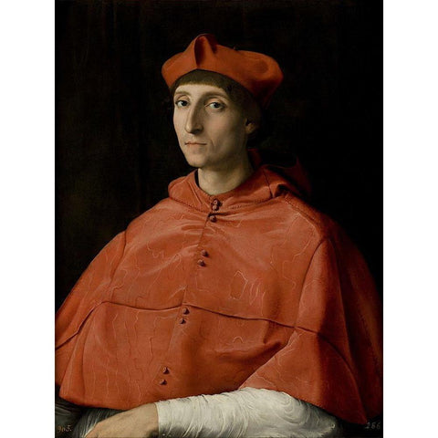 Portrait of a Cardinal White Modern Wood Framed Art Print by Raphael