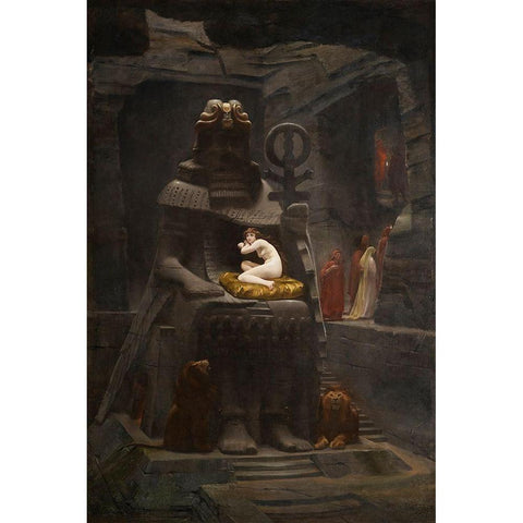 Bride of Belus White Modern Wood Framed Art Print by Motte, Henri