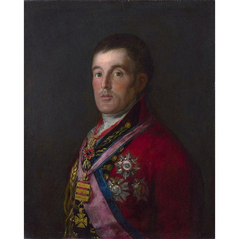 The Duke of Wellington White Modern Wood Framed Art Print by Goya, Francisco