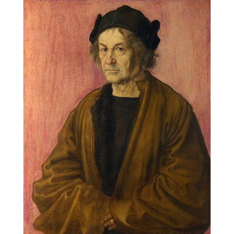 The Painters Father White Modern Wood Framed Art Print by Durer, Albrecht