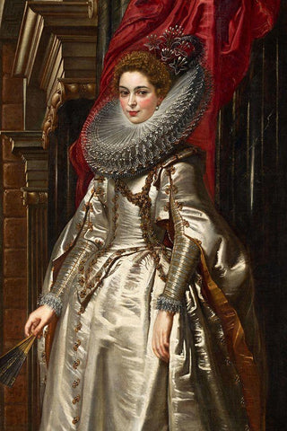 Marchesa Brigida Spinola DoriaÂ  Black Ornate Wood Framed Art Print with Double Matting by Rubens, Peter Paul