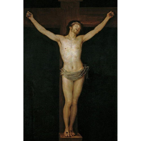 Christ on the Cross White Modern Wood Framed Art Print by Goya, Francisco