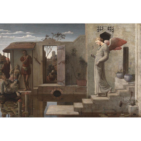 The Pool of Bethesda Gold Ornate Wood Framed Art Print with Double Matting by Bateman, Robert