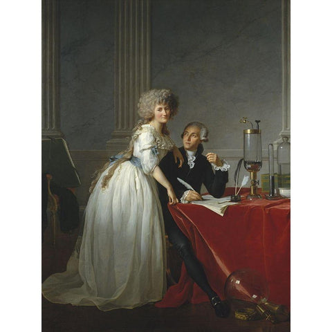 Portrait ofÂ Monsieur de LavoisierÂ and his Wife Gold Ornate Wood Framed Art Print with Double Matting by David, Jacques-Louis