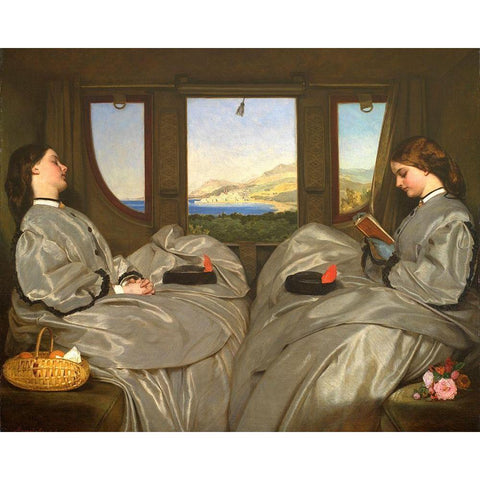 The Travelling Companions White Modern Wood Framed Art Print by Egg, Augustus