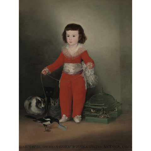 Manuel Osorio Manrique de Zuniga Black Modern Wood Framed Art Print with Double Matting by Goya, Francisco