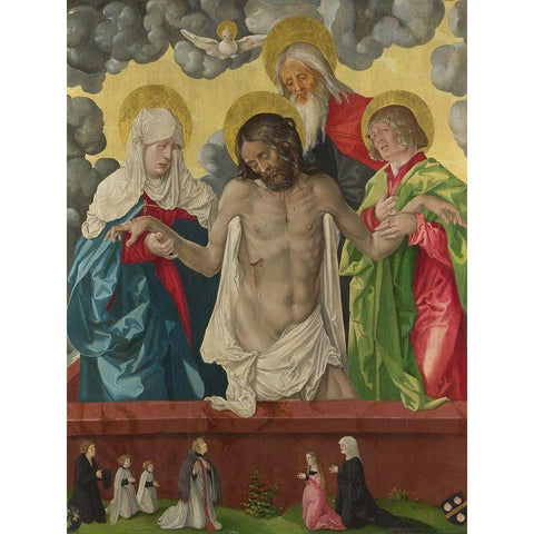 The Trinity and Mystic Pieta Black Modern Wood Framed Art Print with Double Matting by Baldung, Hans