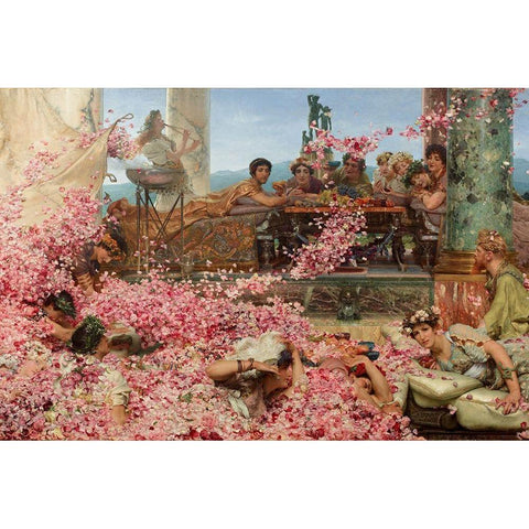 The Roses of Heliogabalus White Modern Wood Framed Art Print by Alma-Tadema, Sir Lawrence