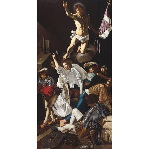 The Resurrection Gold Ornate Wood Framed Art Print with Double Matting by CaravaggioÂ 