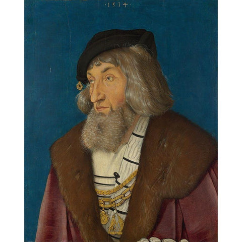 Portrait of a Man White Modern Wood Framed Art Print by Baldung, Hans