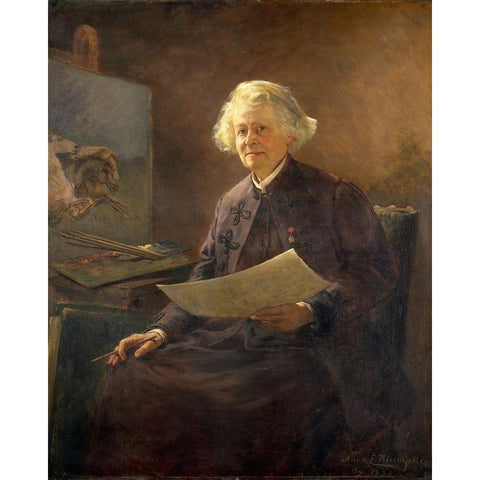 Rosa Bonheur Black Modern Wood Framed Art Print with Double Matting by Klumpke, Anna Elizabeth