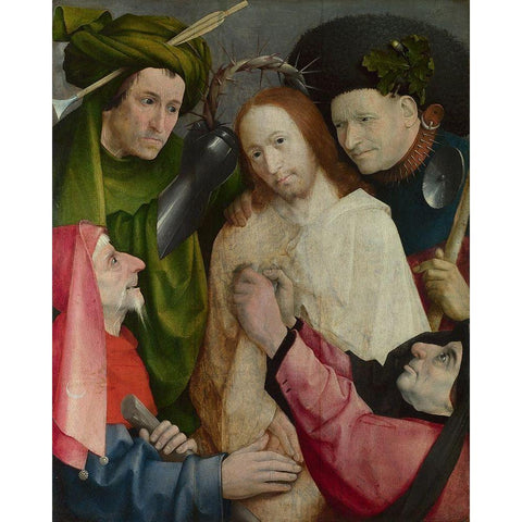 Christ Crowned with Thorns Black Modern Wood Framed Art Print with Double Matting by Bosch, Hieronymus