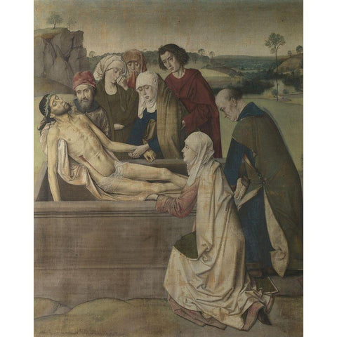 The Entombment White Modern Wood Framed Art Print by Bouts, Dieric