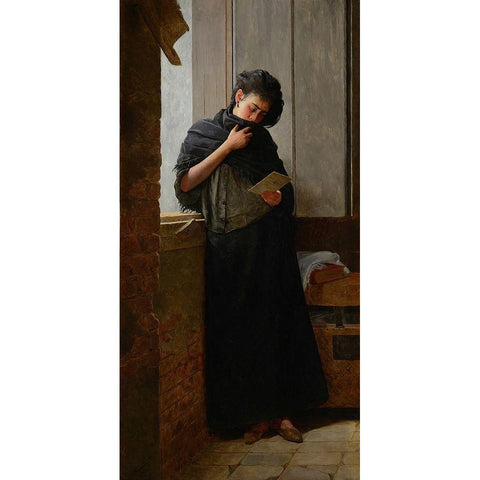 Longing at Saudade Gold Ornate Wood Framed Art Print with Double Matting by de Almeida Junior, Jose Ferraz