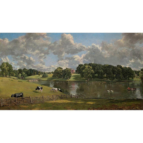 Wivenhoe Park White Modern Wood Framed Art Print by Constable, John