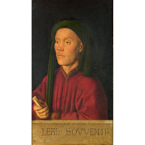 Leal Souvenir Gold Ornate Wood Framed Art Print with Double Matting by van Eyck, Jan