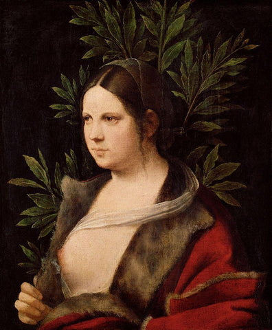 Laura White Modern Wood Framed Art Print with Double Matting by Giorgione