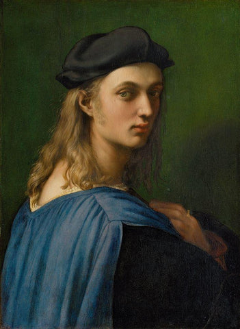 Portrait of Bindo Altoviti White Modern Wood Framed Art Print with Double Matting by Raphael