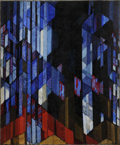 The Cathedral White Modern Wood Framed Art Print with Double Matting by Kupka, Frantisek