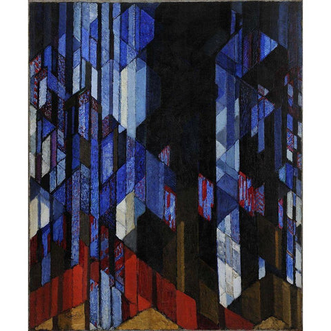 The Cathedral Black Modern Wood Framed Art Print with Double Matting by Kupka, Frantisek