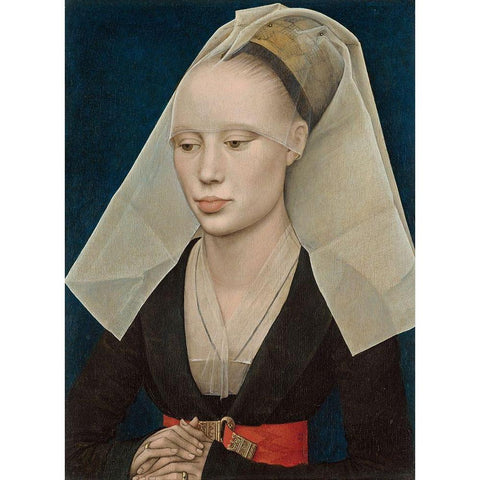 Portrait of a Lady White Modern Wood Framed Art Print by van der Weyden, Rogier