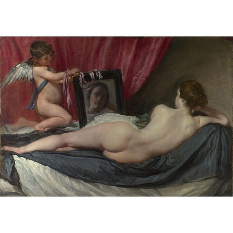 Rokeby Venus Gold Ornate Wood Framed Art Print with Double Matting by Valazquez, Diego