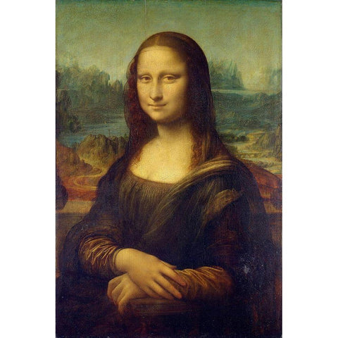 Mona Lisa Black Modern Wood Framed Art Print with Double Matting by da Vinci, Leonardo