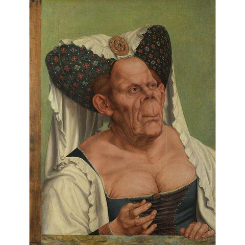 The Ugly Duchess White Modern Wood Framed Art Print by Matsys, Quentin