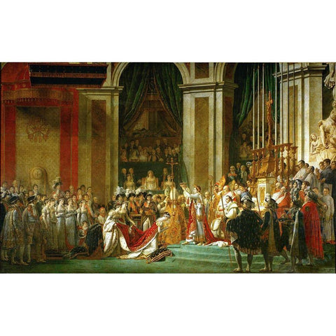 The Coronation of Napoleon White Modern Wood Framed Art Print by David, Jacques-Louis