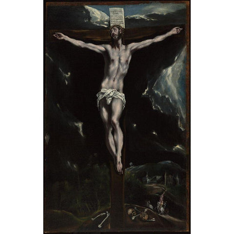 Christ on the Cross White Modern Wood Framed Art Print by El Greco