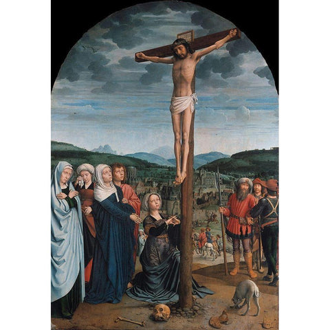 Christ on the Cross Black Modern Wood Framed Art Print by David, Gerard