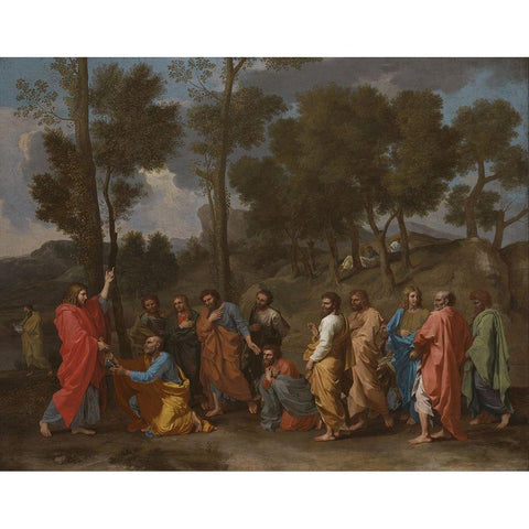 The Sacrament of Ordination Gold Ornate Wood Framed Art Print with Double Matting by Poussin, Nicolas