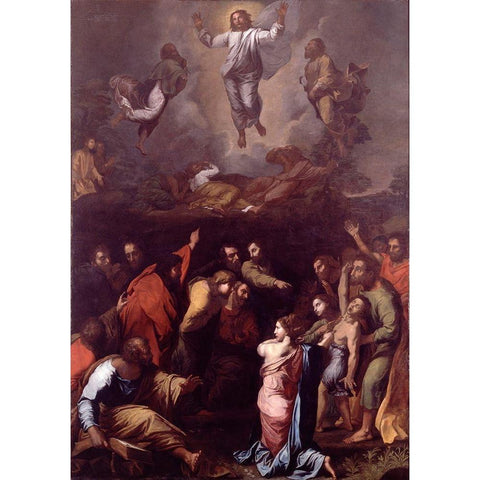 The Transfiguration Black Modern Wood Framed Art Print with Double Matting by Raphael