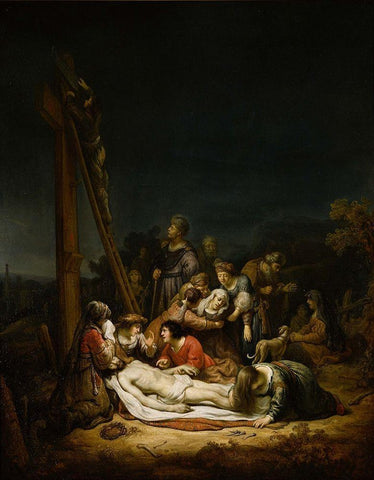 The Lamentation Black Ornate Wood Framed Art Print with Double Matting by Flinck, Govaert