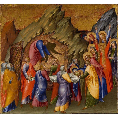 The Entombment Gold Ornate Wood Framed Art Print with Double Matting by di Paolo, Giovanni